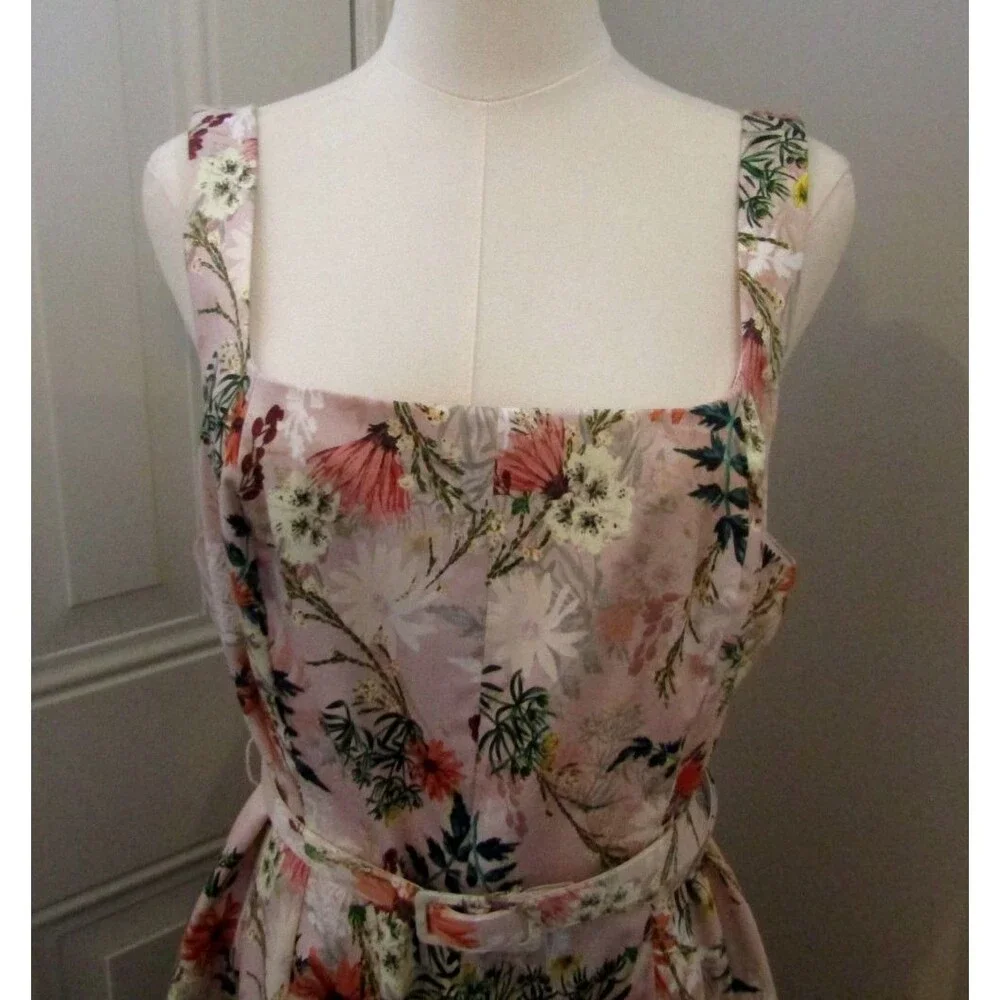 Antonio Melani Women’s Floral Fit & Flare Cotton Lined Dress – Size 14